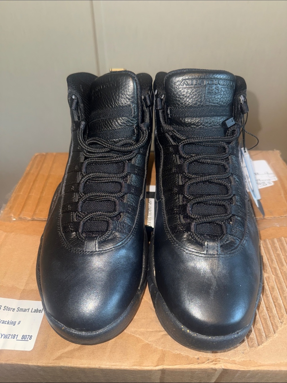 Jordan Men's All-Black Leather High-Top Boots